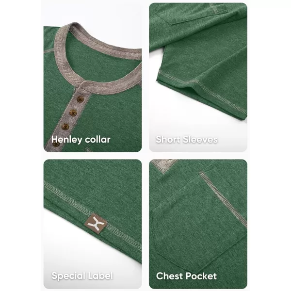JMIERR Men's Henley Long/Short Sleeve T-Shirt Stretch Cotton Casual Pullover Tee Shirts with Pockets