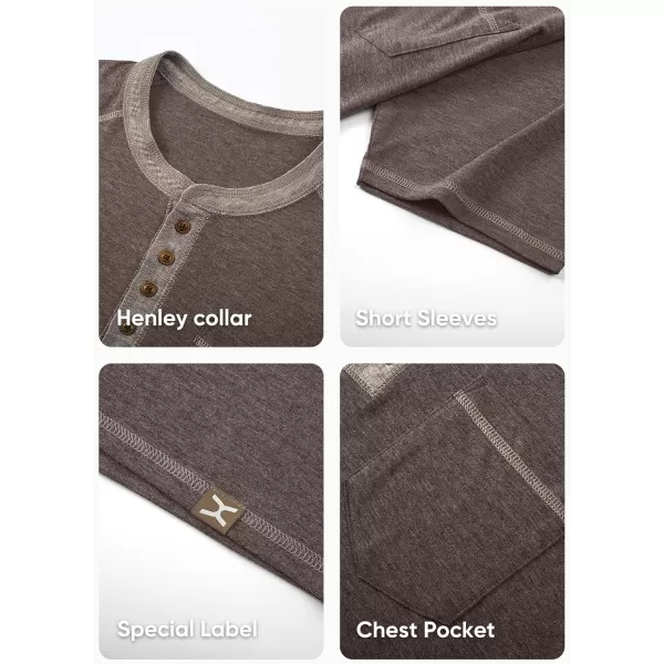 JMIERR Men's Henley Long/Short Sleeve T-Shirt Stretch Cotton Casual Pullover Tee Shirts with Pockets