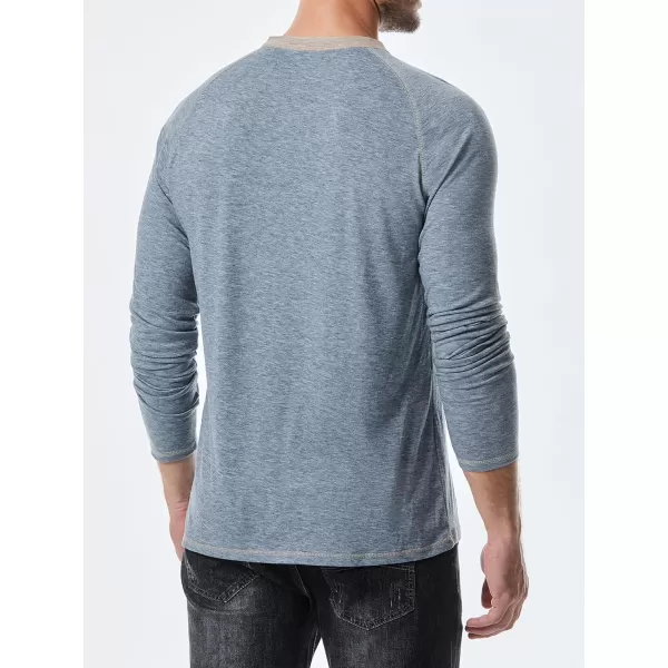 JMIERR Men's Henley Long/Short Sleeve T-Shirt Stretch Cotton Casual Pullover Tee Shirts with Pockets