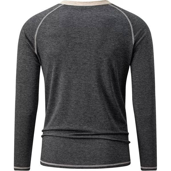 JMIERR Men's Henley Long/Short Sleeve T-Shirt Stretch Cotton Casual Pullover Tee Shirts with Pockets
