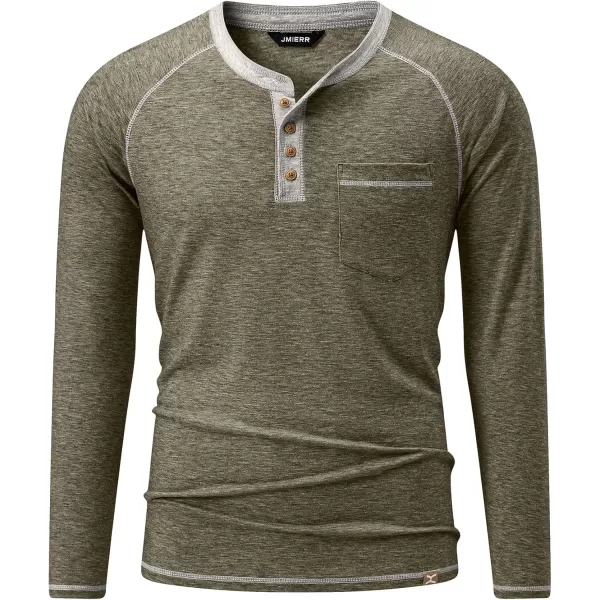 JMIERR Men's Henley Long/Short Sleeve T-Shirt Stretch Cotton Casual Pullover Tee Shirts with Pockets