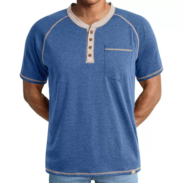 JMIERR Men's Henley Long/Short Sleeve T-Shirt Stretch Cotton Casual Pullover Tee Shirts with Pockets