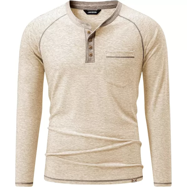 JMIERR Men's Henley Long/Short Sleeve T-Shirt Stretch Cotton Casual Pullover Tee Shirts with Pockets
