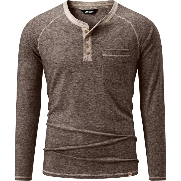 JMIERR Men's Henley Long/Short Sleeve T-Shirt Stretch Cotton Casual Pullover Tee Shirts with Pockets
