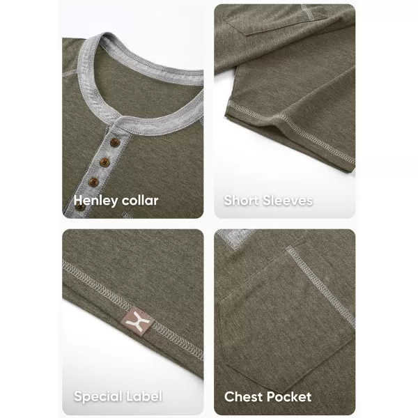 JMIERR Men's Henley Long/Short Sleeve T-Shirt Stretch Cotton Casual Pullover Tee Shirts with Pockets