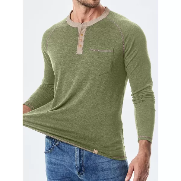 JMIERR Men's Henley Long/Short Sleeve T-Shirt Stretch Cotton Casual Pullover Tee Shirts with Pockets