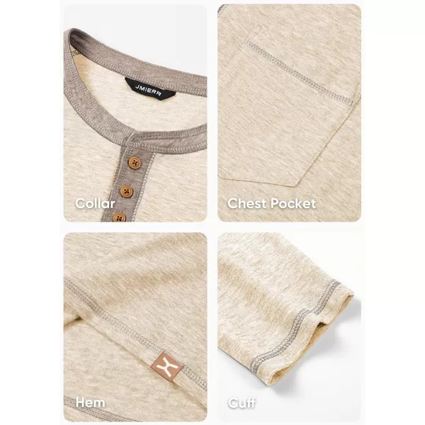 JMIERR Men's Henley Long/Short Sleeve T-Shirt Stretch Cotton Casual Pullover Tee Shirts with Pockets