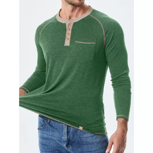 JMIERR Men's Henley Long/Short Sleeve T-Shirt Stretch Cotton Casual Pullover Tee Shirts with Pockets