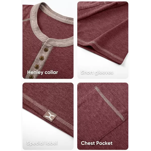 JMIERR Men's Henley Long/Short Sleeve T-Shirt Stretch Cotton Casual Pullover Tee Shirts with Pockets