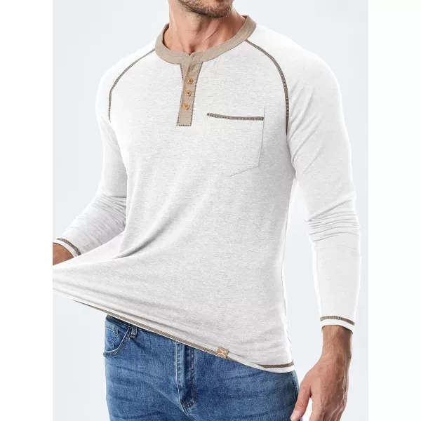 JMIERR Men's Henley Long/Short Sleeve T-Shirt Stretch Cotton Casual Pullover Tee Shirts with Pockets