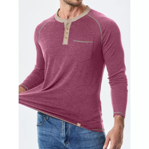 JMIERR Men's Henley Long/Short Sleeve T-Shirt Stretch Cotton Casual Pullover Tee Shirts with Pockets