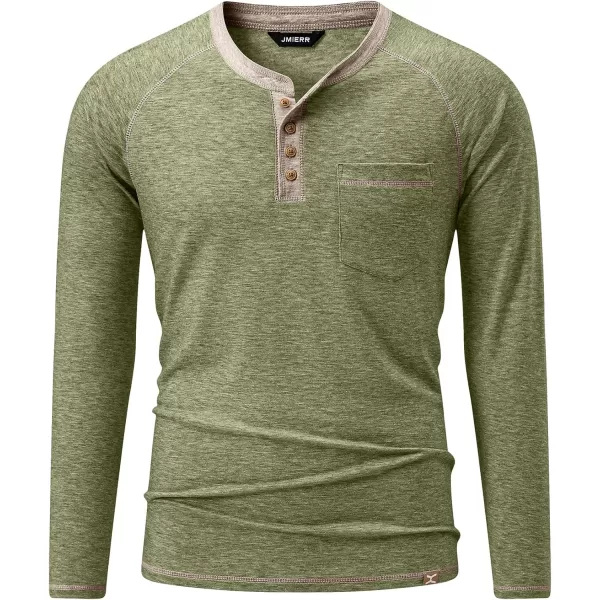 JMIERR Men's Henley Long/Short Sleeve T-Shirt Stretch Cotton Casual Pullover Tee Shirts with Pockets