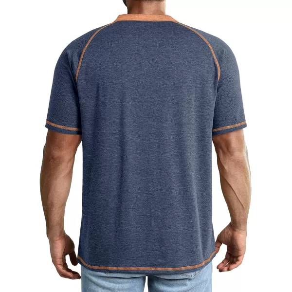 JMIERR Men's Henley Long/Short Sleeve T-Shirt Stretch Cotton Casual Pullover Tee Shirts with Pockets