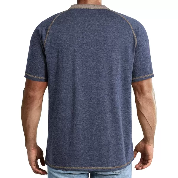 JMIERR Men's Henley Long/Short Sleeve T-Shirt Stretch Cotton Casual Pullover Tee Shirts with Pockets