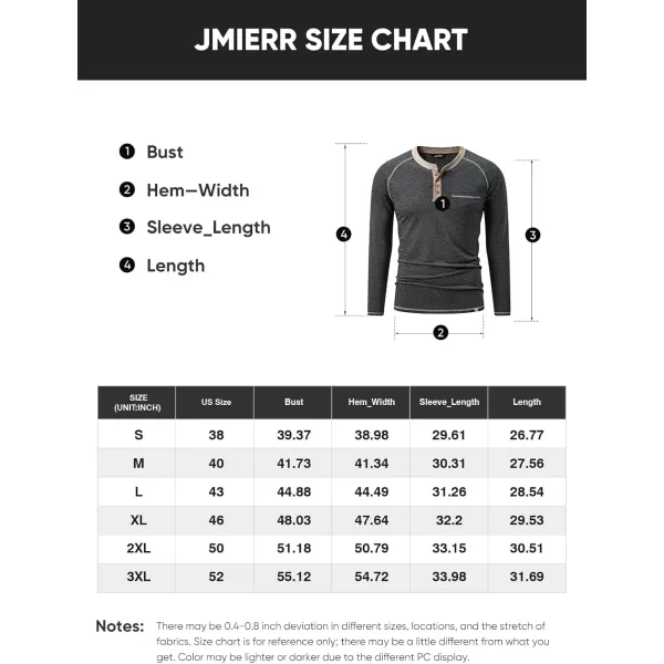 JMIERR Men's Henley Long/Short Sleeve T-Shirt Stretch Cotton Casual Pullover Tee Shirts with Pockets