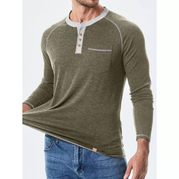 JMIERR Men's Henley Long/Short Sleeve T-Shirt Stretch Cotton Casual Pullover Tee Shirts with Pockets