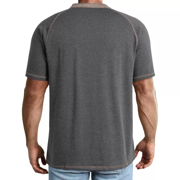 JMIERR Men's Henley Long/Short Sleeve T-Shirt Stretch Cotton Casual Pullover Tee Shirts with Pockets