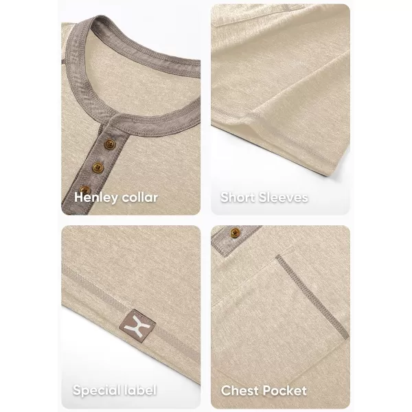 JMIERR Men's Henley Long/Short Sleeve T-Shirt Stretch Cotton Casual Pullover Tee Shirts with Pockets