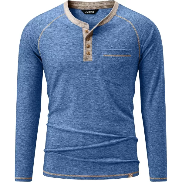 JMIERR Men's Henley Long/Short Sleeve T-Shirt Stretch Cotton Casual Pullover Tee Shirts with Pockets