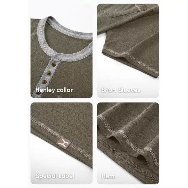 JMIERR Men's Henley Long/Short Sleeve T-Shirt Stretch Cotton Casual Pullover Tee Shirts with Pockets