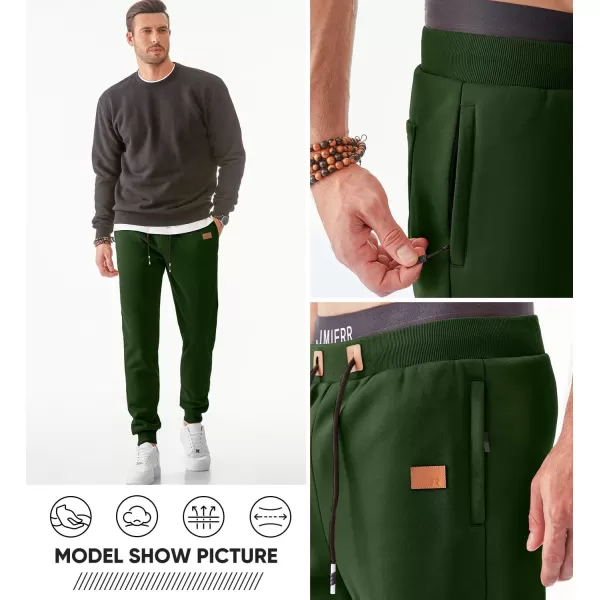 JMIERR Men's Sweatpants with Zipper Pockets Fleece Tapered Joggers Drawstring Waist Athletic Gym Running Workout Track Pants