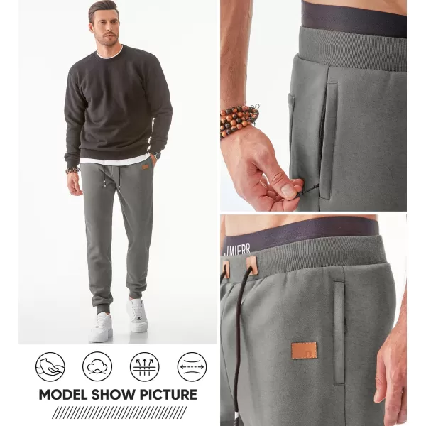 JMIERR Men's Sweatpants with Zipper Pockets Fleece Tapered Joggers Drawstring Waist Athletic Gym Running Workout Track Pants