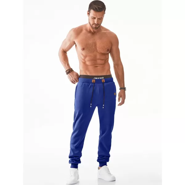 JMIERR Men's Sweatpants with Zipper Pockets Fleece Tapered Joggers Drawstring Waist Athletic Gym Running Workout Track Pants
