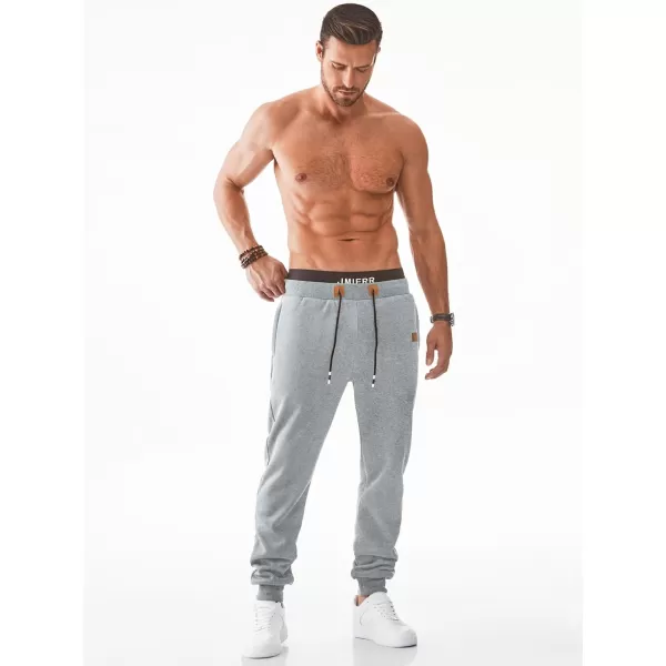 JMIERR Men's Sweatpants with Zipper Pockets Fleece Tapered Joggers Drawstring Waist Athletic Gym Running Workout Track Pants