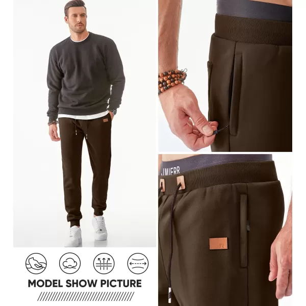 JMIERR Men's Sweatpants with Zipper Pockets Fleece Tapered Joggers Drawstring Waist Athletic Gym Running Workout Track Pants