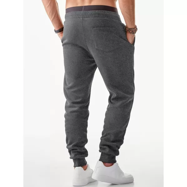 JMIERR Men's Sweatpants with Zipper Pockets Fleece Tapered Joggers Drawstring Waist Athletic Gym Running Workout Track Pants