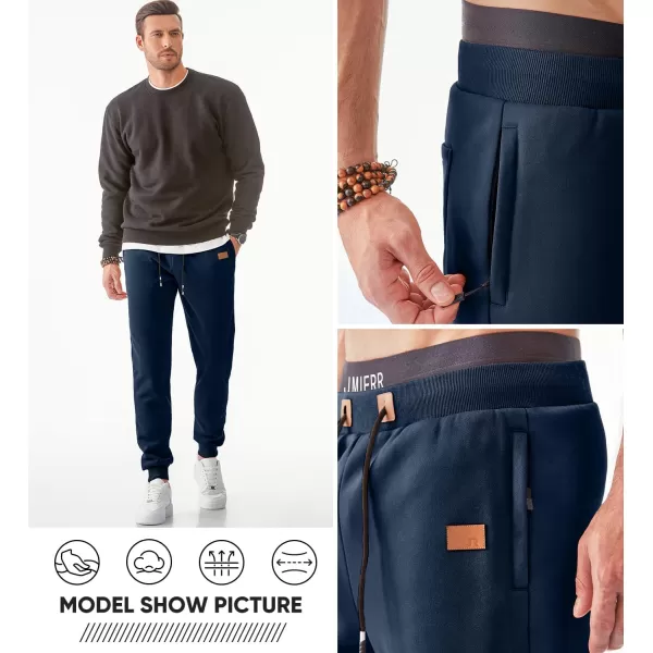 JMIERR Men's Sweatpants with Zipper Pockets Fleece Tapered Joggers Drawstring Waist Athletic Gym Running Workout Track Pants