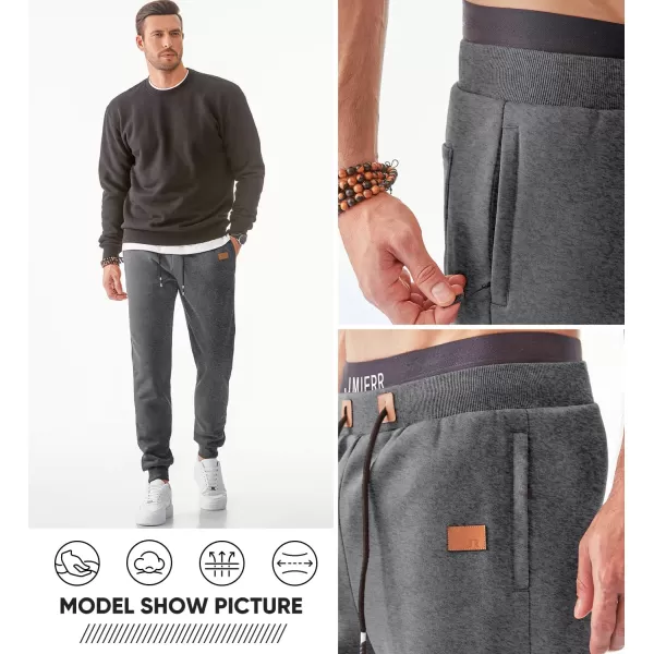 JMIERR Men's Sweatpants with Zipper Pockets Fleece Tapered Joggers Drawstring Waist Athletic Gym Running Workout Track Pants