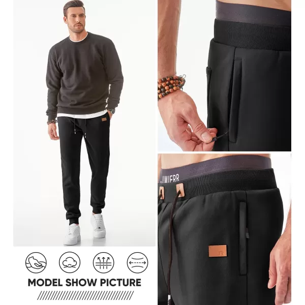 JMIERR Men's Sweatpants with Zipper Pockets Fleece Tapered Joggers Drawstring Waist Athletic Gym Running Workout Track Pants