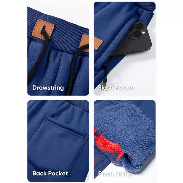 JMIERR Men's Sweatpants with Zipper Pockets Fleece Tapered Joggers Drawstring Waist Athletic Gym Running Workout Track Pants