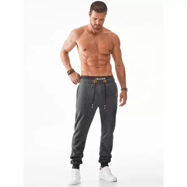 JMIERR Men's Sweatpants with Zipper Pockets Fleece Tapered Joggers Drawstring Waist Athletic Gym Running Workout Track Pants