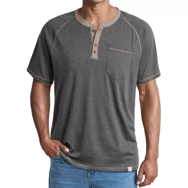 JMIERR Men's Henley Long/Short Sleeve T-Shirt Stretch Cotton Casual Pullover Tee Shirts with Pockets