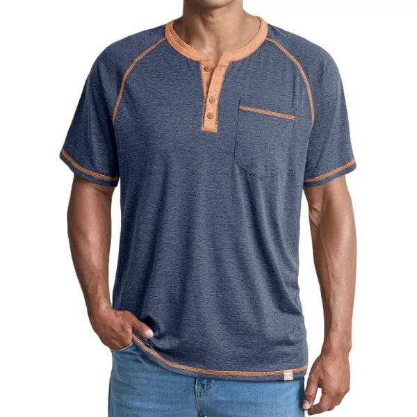 JMIERR Men's Henley Long/Short Sleeve T-Shirt Stretch Cotton Casual Pullover Tee Shirts with Pockets