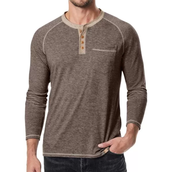 JMIERR Men's Henley Long/Short Sleeve T-Shirt Stretch Cotton Casual Pullover Tee Shirts with Pockets