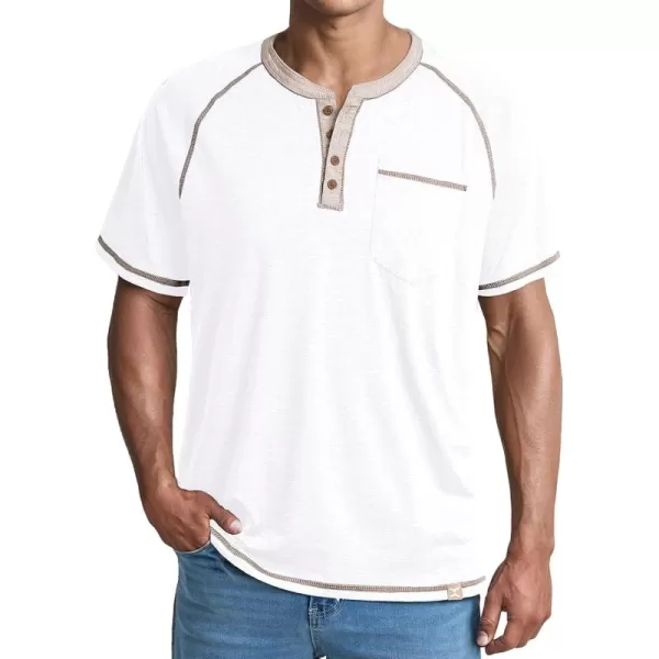 JMIERR Men's Henley Long/Short Sleeve T-Shirt Stretch Cotton Casual Pullover Tee Shirts with Pockets
