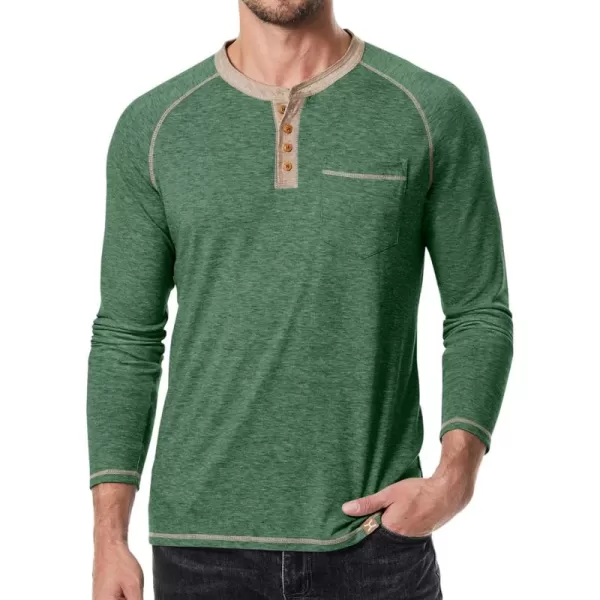 JMIERR Men's Henley Long/Short Sleeve T-Shirt Stretch Cotton Casual Pullover Tee Shirts with Pockets