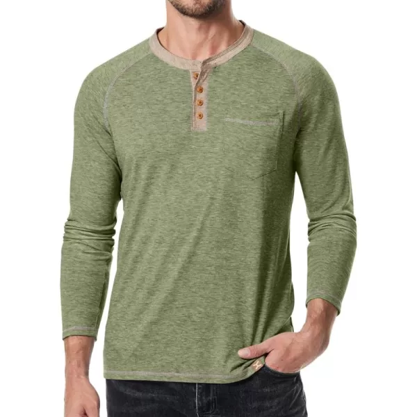 JMIERR Men's Henley Long/Short Sleeve T-Shirt Stretch Cotton Casual Pullover Tee Shirts with Pockets