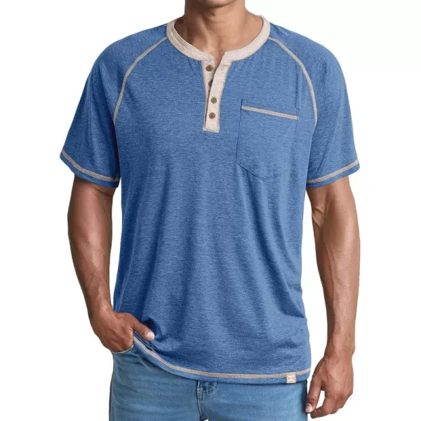 JMIERR Men's Henley Long/Short Sleeve T-Shirt Stretch Cotton Casual Pullover Tee Shirts with Pockets
