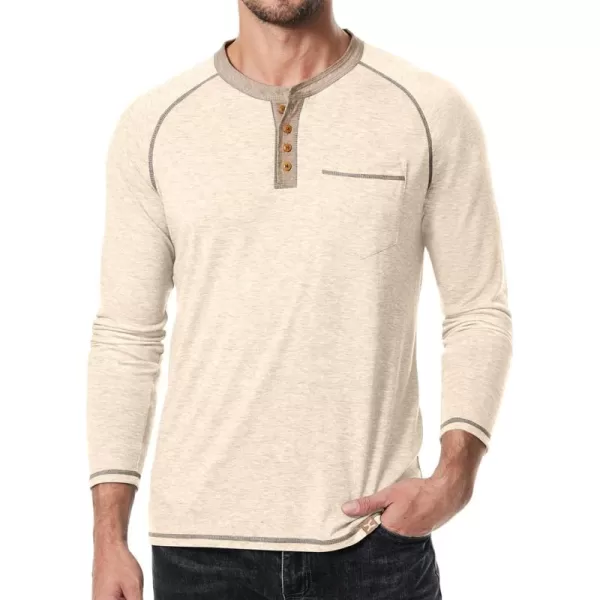 JMIERR Men's Henley Long/Short Sleeve T-Shirt Stretch Cotton Casual Pullover Tee Shirts with Pockets