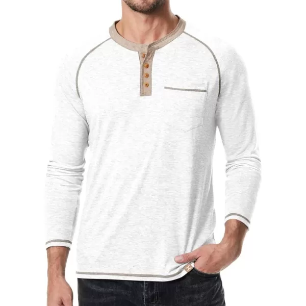 JMIERR Men's Henley Long/Short Sleeve T-Shirt Stretch Cotton Casual Pullover Tee Shirts with Pockets