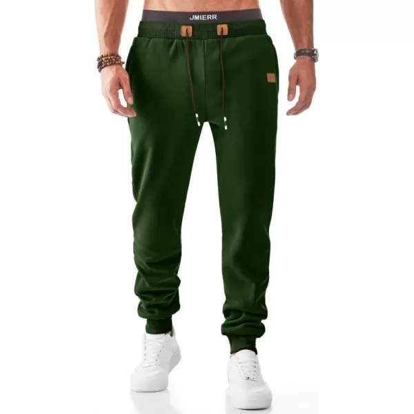 JMIERR Men's Sweatpants with Zipper Pockets Fleece Tapered Joggers Drawstring Waist Athletic Gym Running Workout Track Pants