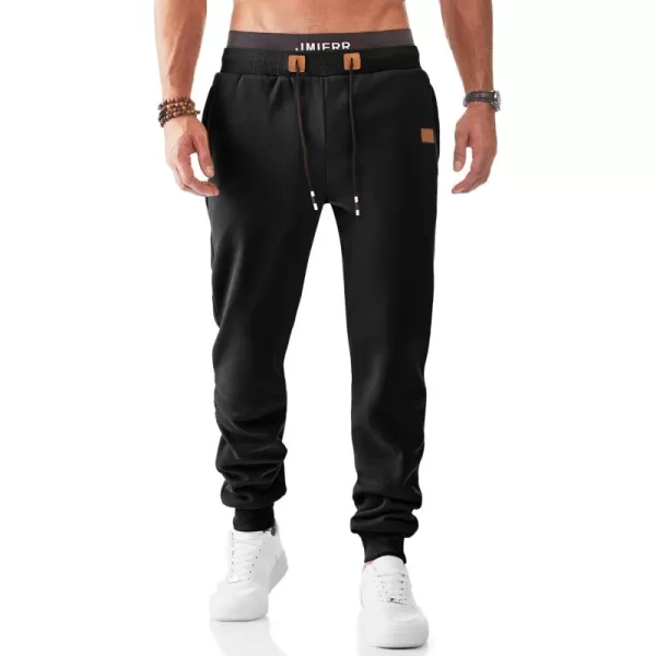 JMIERR Men's Sweatpants with Zipper Pockets Fleece Tapered Joggers Drawstring Waist Athletic Gym Running Workout Track Pants