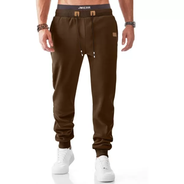 JMIERR Men's Sweatpants with Zipper Pockets Fleece Tapered Joggers Drawstring Waist Athletic Gym Running Workout Track Pants