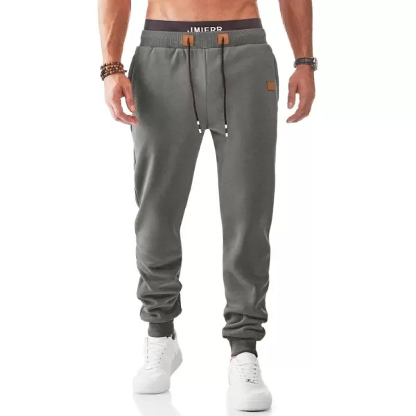 JMIERR Men's Sweatpants with Zipper Pockets Fleece Tapered Joggers Drawstring Waist Athletic Gym Running Workout Track Pants