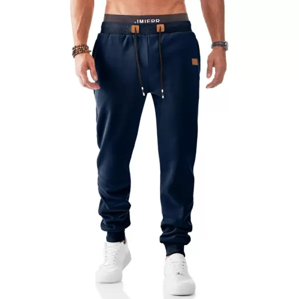 JMIERR Men's Sweatpants with Zipper Pockets Fleece Tapered Joggers Drawstring Waist Athletic Gym Running Workout Track Pants