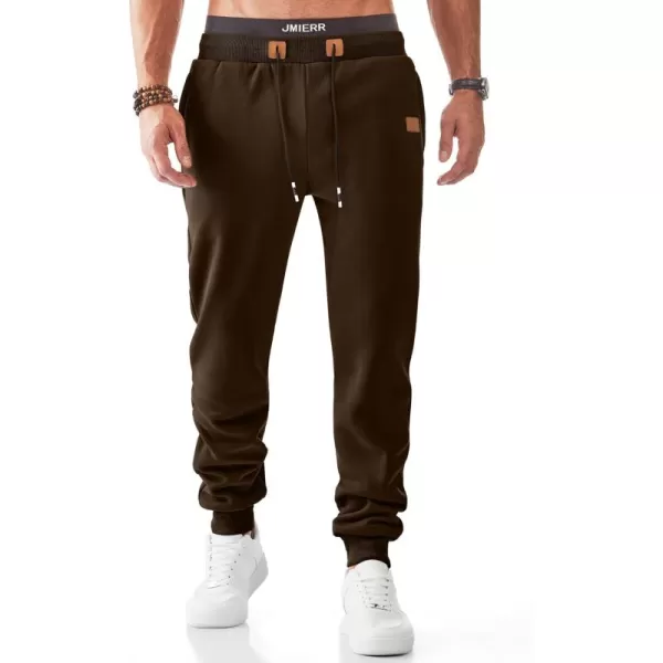 JMIERR Men's Sweatpants with Zipper Pockets Fleece Tapered Joggers Drawstring Waist Athletic Gym Running Workout Track Pants